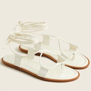 J. Crew Leather White Cream Strappy Sandals 6.5